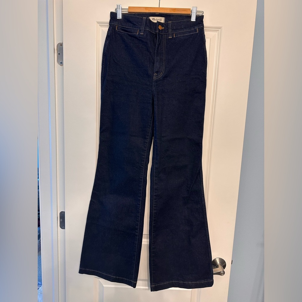 EUC Madewell High-Rise Dark Navy Wide-Leg Jeans Size 27